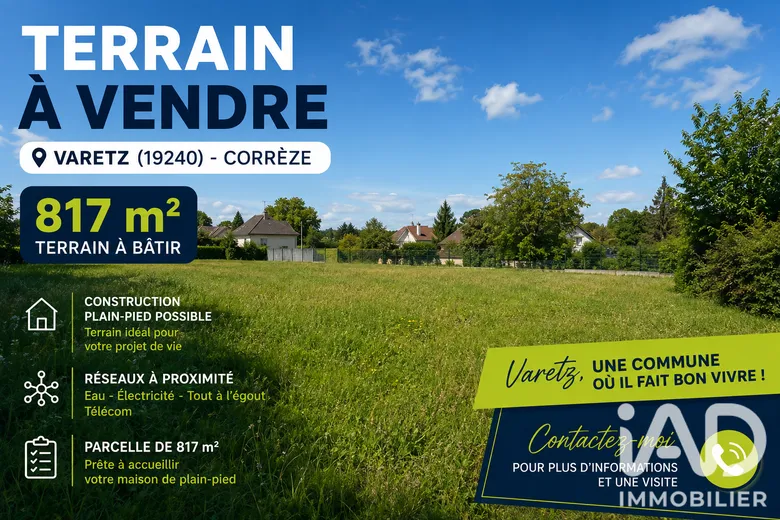 Terrain à Varetz (19240) · 30 500 €