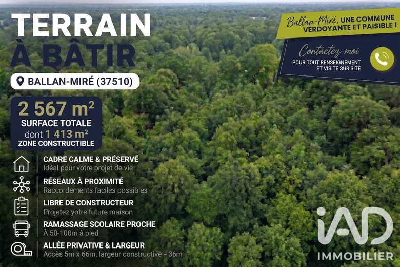 Terrain à bâtir à Ballan-Miré (37510) · 209 500 €