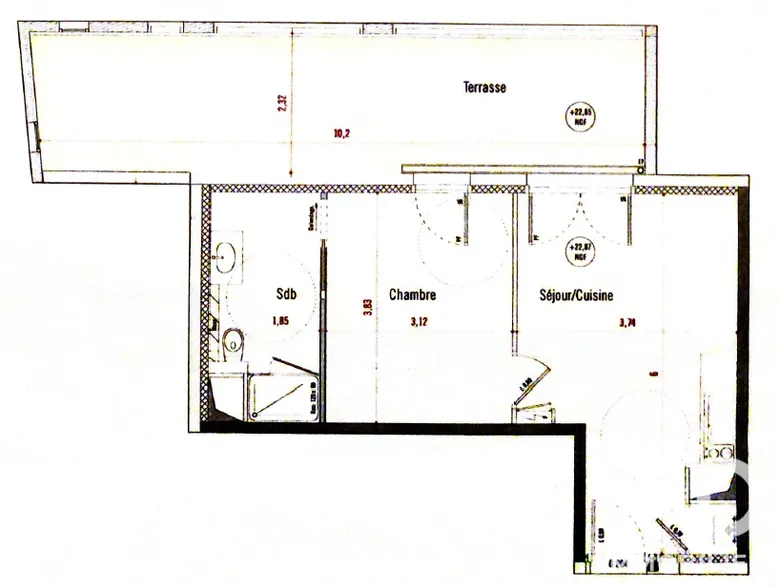 Appartement 2 pièces 38 m² · à Sérignan · 37,8 m² · 515 €/mois