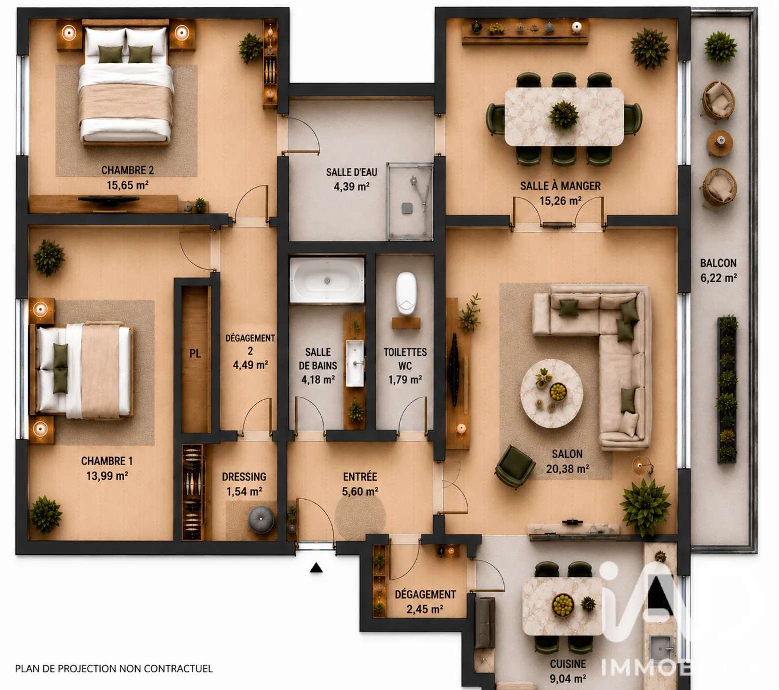 Vente appartement à Maisons-Laffitte (78600) : appartement 4 pièces 99 m² - 2102442 — 2