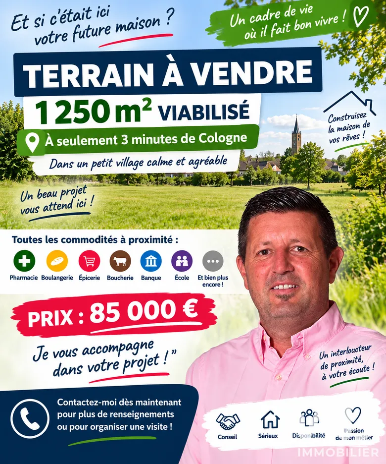 Terrain à Cologne (32430) · 85 000 €