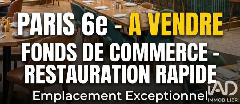 Restauration rapide à Paris (75006) · 48 m² · 102 000 €