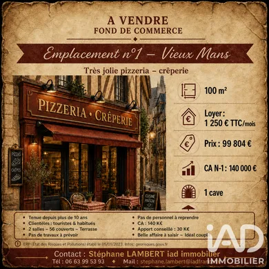 Creperie, Pizzeria in Le Mans (72000)