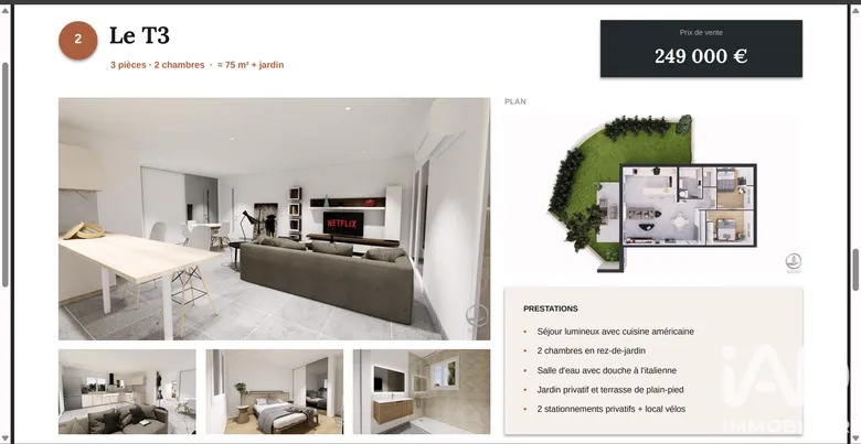 Appartement 3 pièces 75 m² · à Cabestany · 75 m² · 249 000 €
