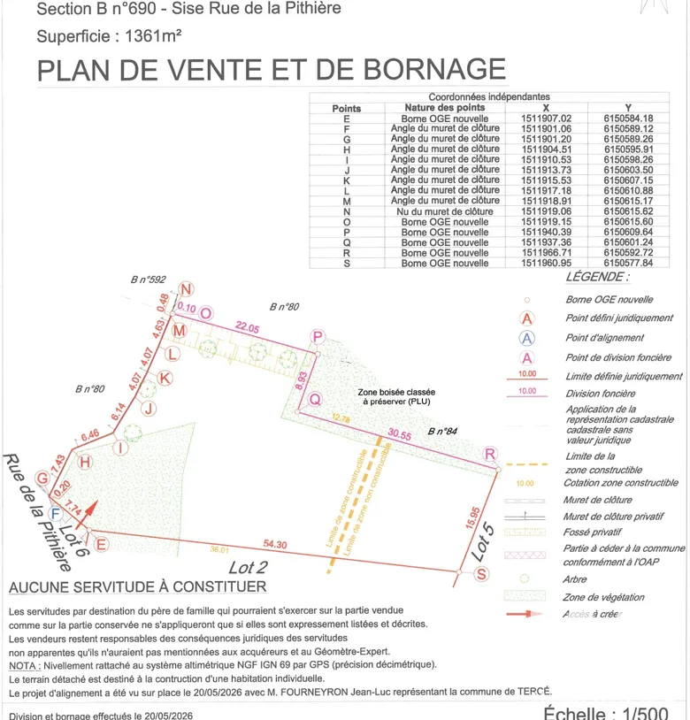Terrain à bâtir à Tercé (86800) · 49 900 €