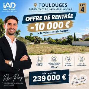 Terrain à bâtir à Toulouges (66350)