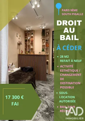 Droit au bail à Paris (75009)