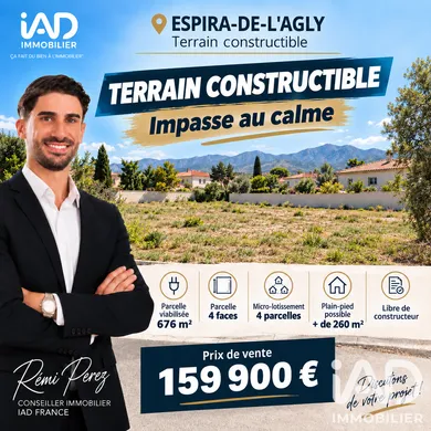 Terrain à bâtir à Espira-de-l'Agly (66600)