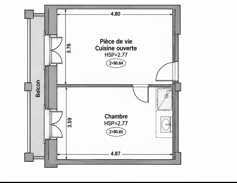 Appartement 2 pièces 36 m² · à Villeneuve-de-Marsan · 36 m² · 49 000 €