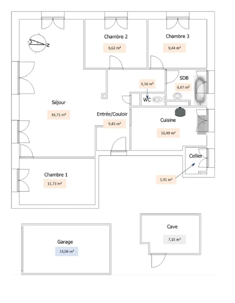 Appartement 4 pièces 90 m² · à Lons-le-Saunier · 90 m² · 142 000 €