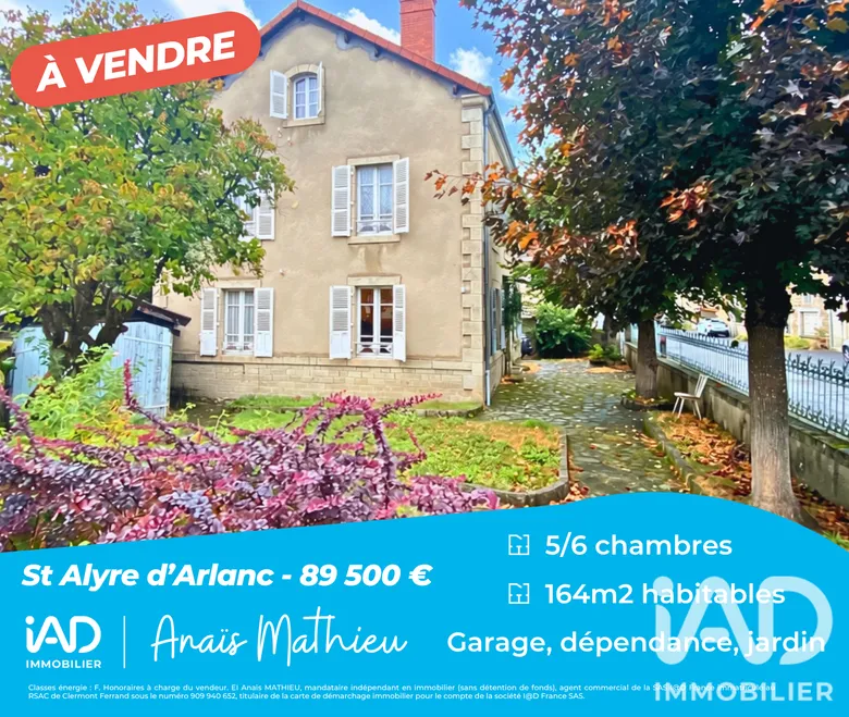 Maison 8 pièces 164 m² · à Saint-Alyre-d'Arlanc · 164 m² · 89 500 €