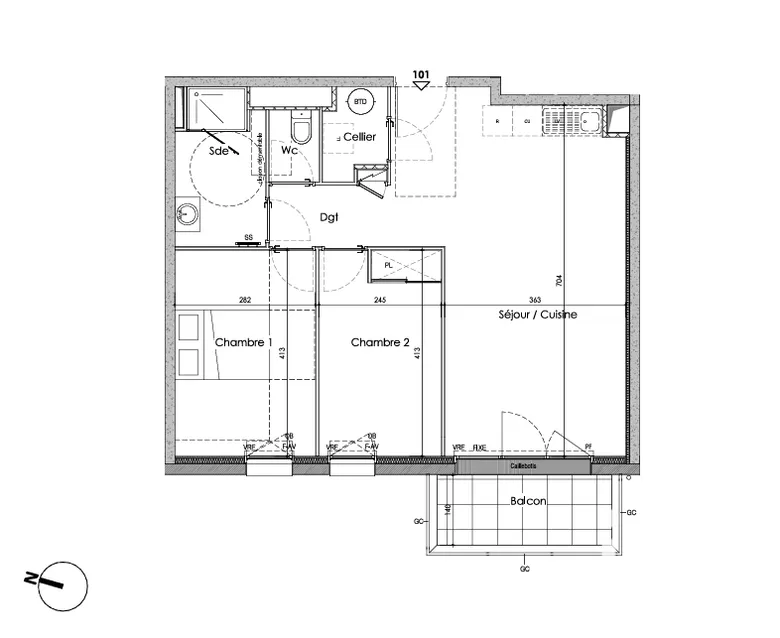 Appartement 3 pièces 63 m² · à Fouesnant · 62,7 m² · 242 000 €