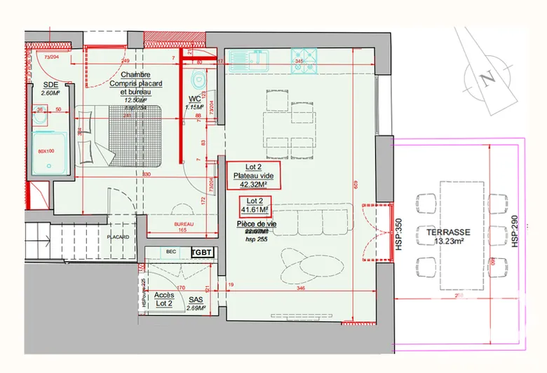 Appartement 2 pièces 42 m² · à Saint-Hilaire-de-Riez · 42 m² · 105 950 €