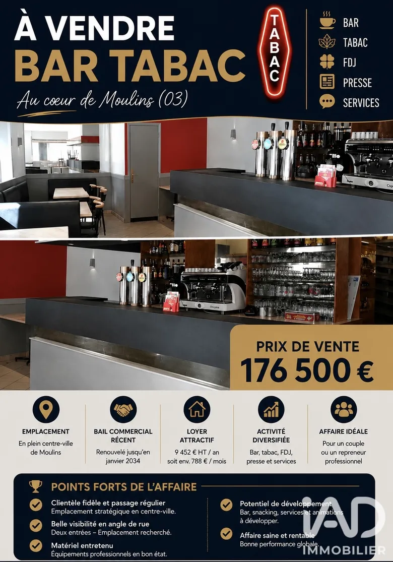 Local commercial 170 m² · à Moulins · 170 m² · 176 500 €
