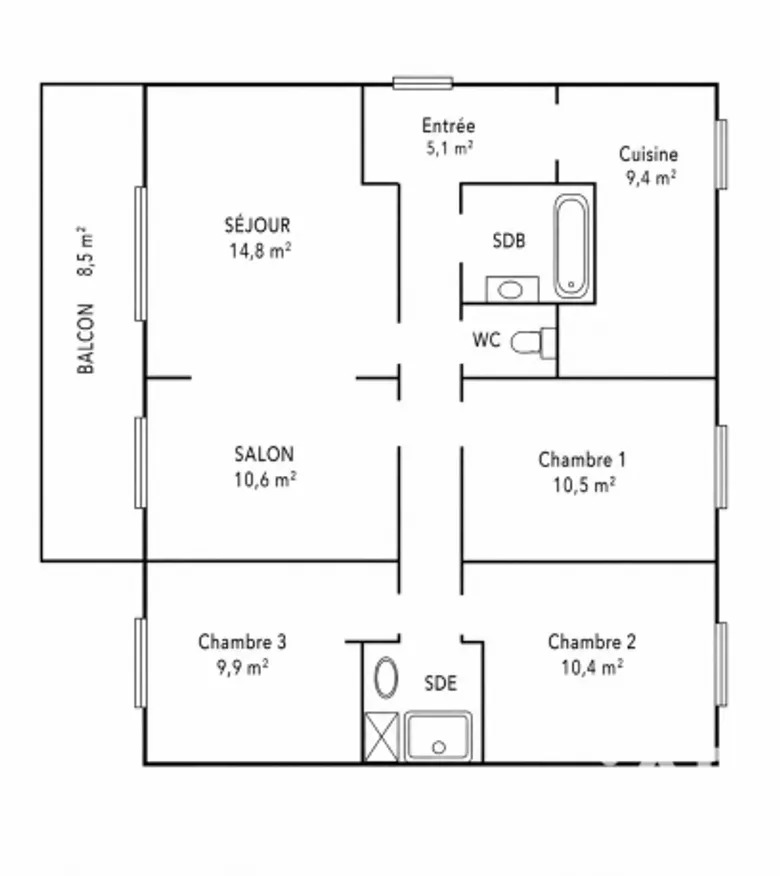 Appartement 5 pièces 83 m² · à Toulon · 83 m² · 204 000 €