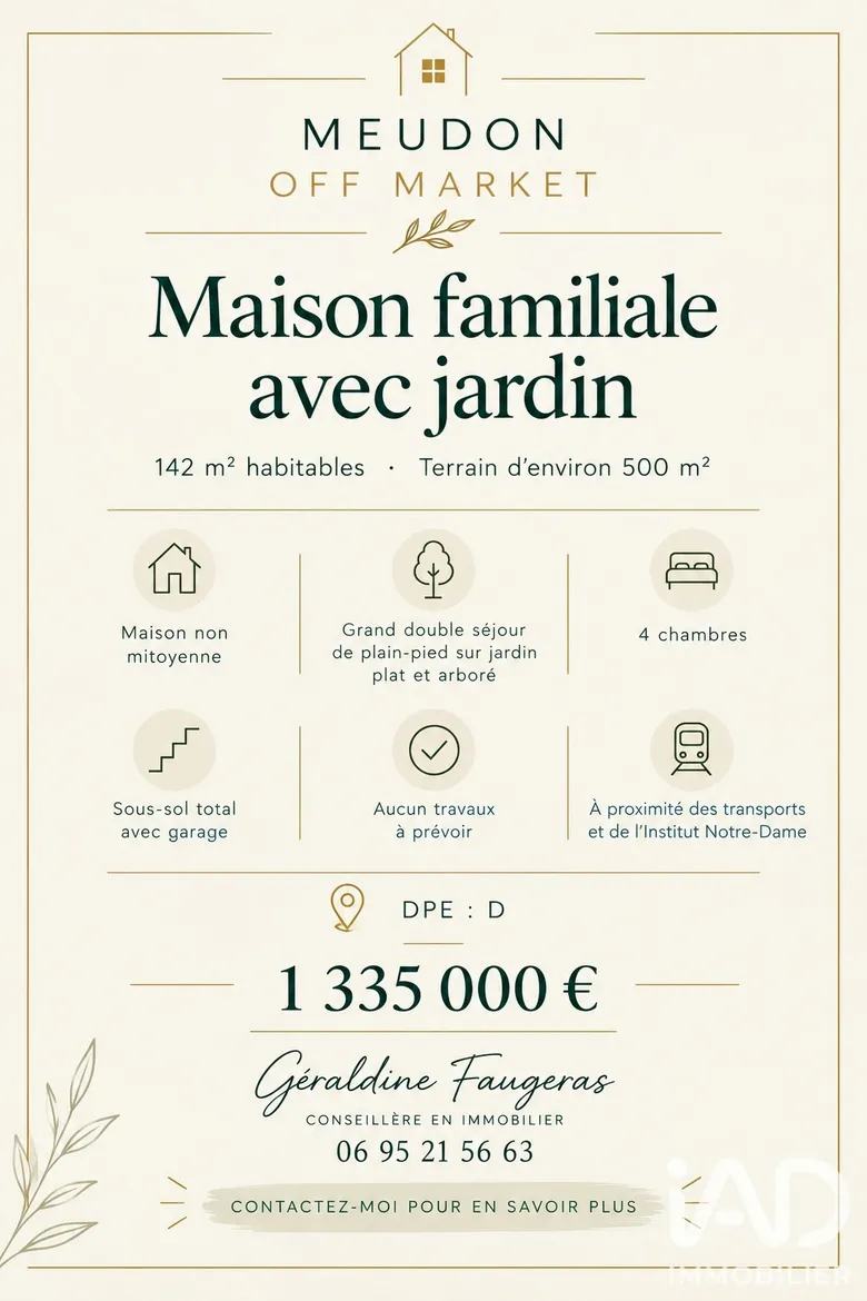 Maison 6 pièces 142 m² · à Meudon · 142 m² · 1 334 000 €