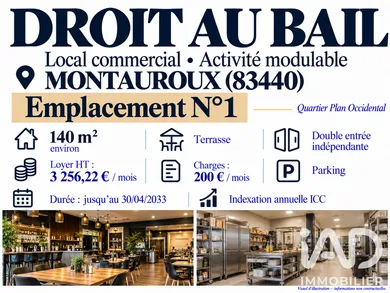 Droit au bail à MONTAUROUX (83440)