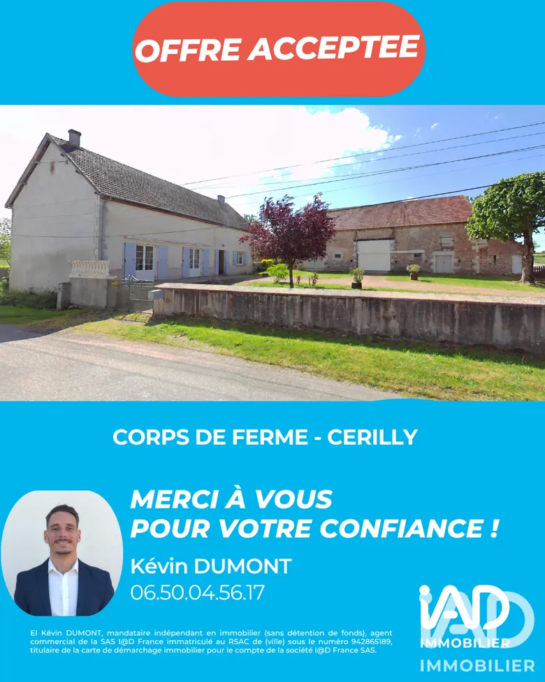 Maison 4 pièces 90 m² · à Cérilly · 90 m² · 105 000 €