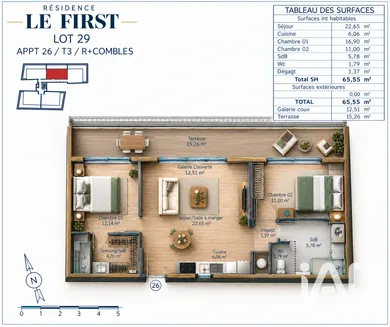 Appartement à Saint-Pierre (97410)