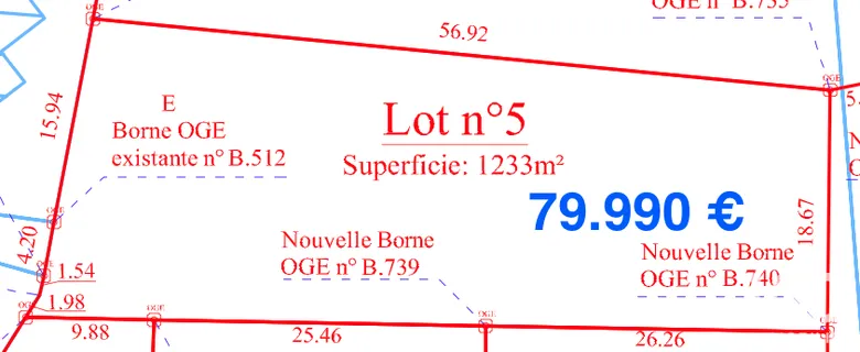 Terrain 1233 m² · à Feytiat · 79 990 €