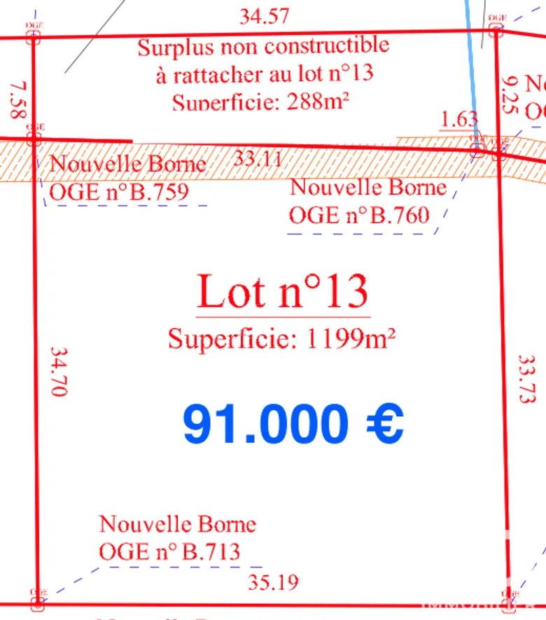 Terrain 1487 m² · à Feytiat · 91 000 €