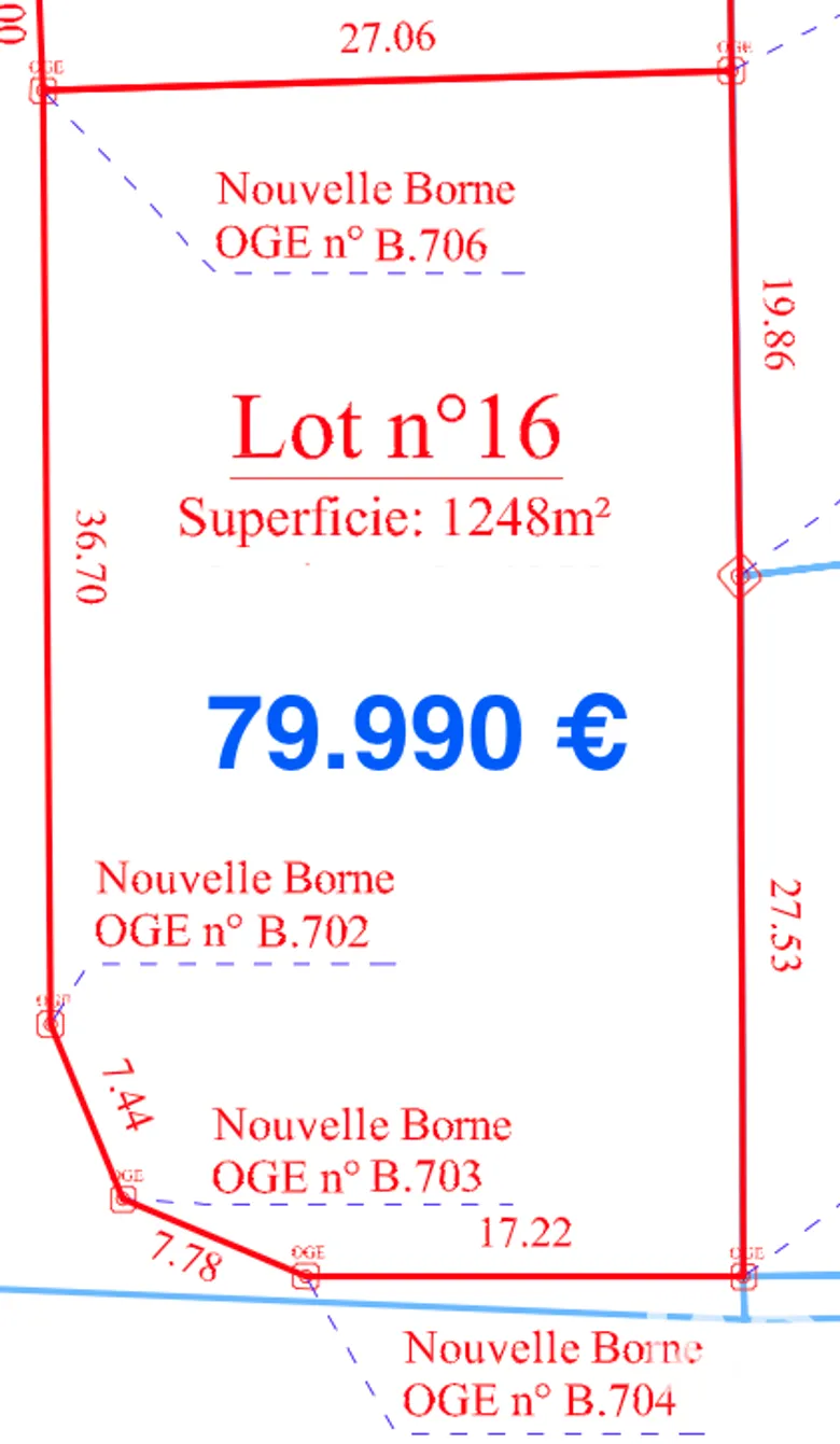 Terrain 1248 m² · à Feytiat · 79 990 €
