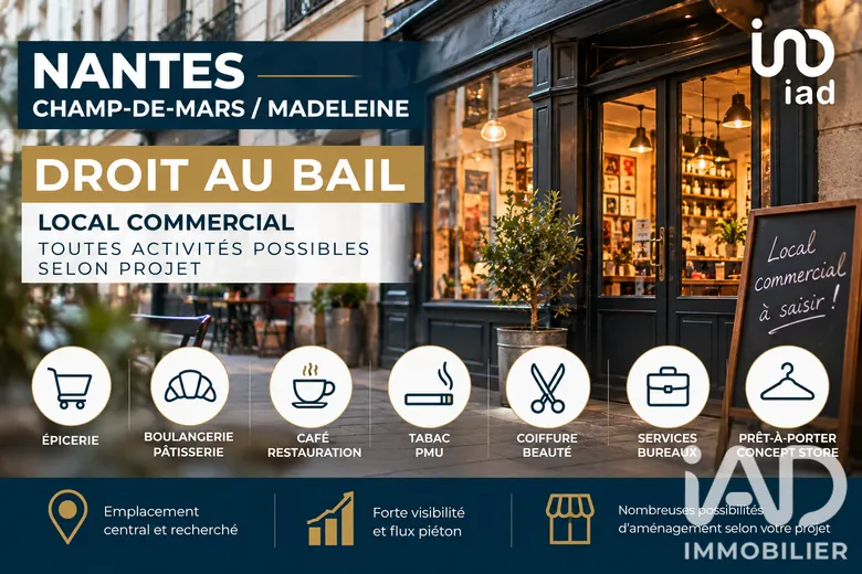 Local commercial 60 m² · à Nantes · 60 m² · 195 000 €