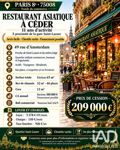 Restaurant à Paris (75008)