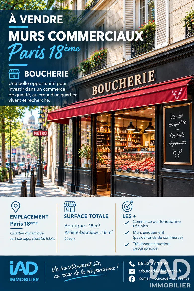 Local commercial 36 m² · à Paris · 36 m² · 278 780 €