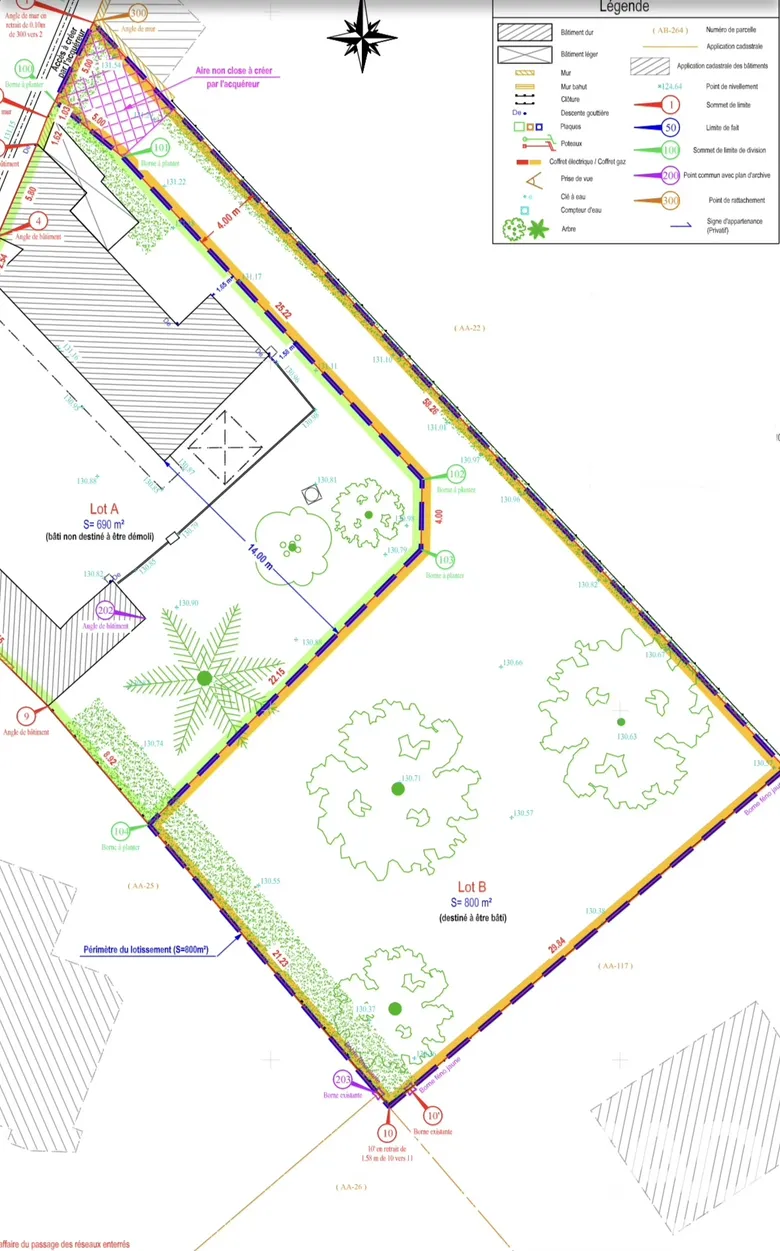 Terrain 800 m² · à Gressey · 110 000 €
