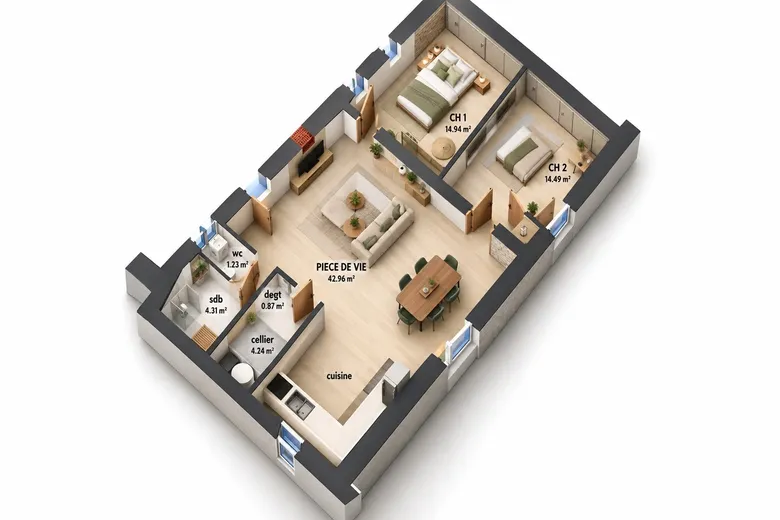 Appartement 3 pièces 85 m² · à Nîmes · 85 m² · 205 000 €