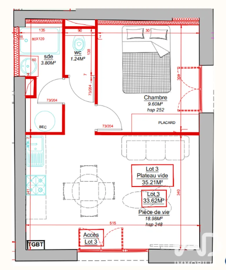 Appartement 1 pièce 35 m² · à Saint-Hilaire-de-Riez · 35 m² · 101 750 €