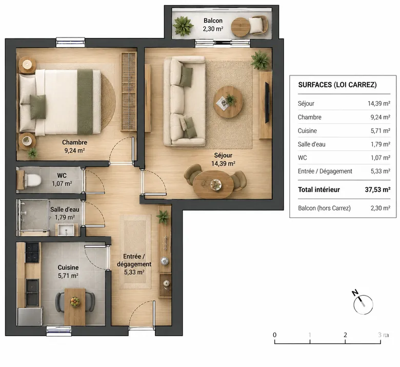Appartement 2 pièces 38 m² · à Marseille · 38 m² · 55 000 €