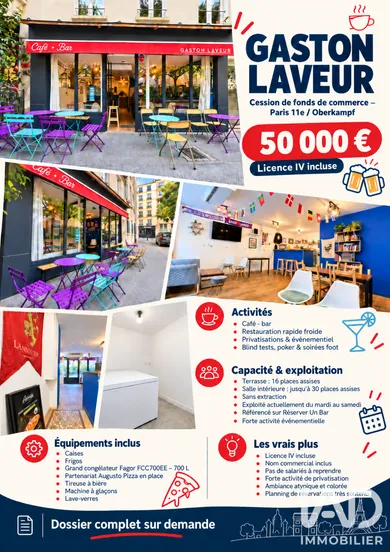 Bar, Brasserie, Tabac à Paris (75011)