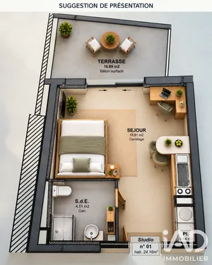 Studio à Nantes (44300)