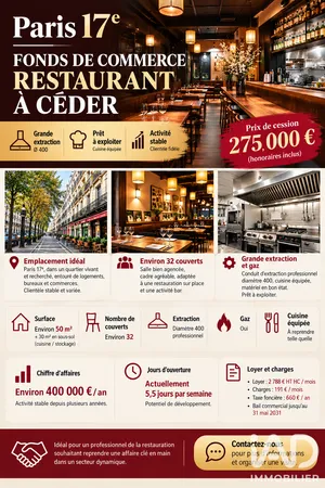 Restaurant à Paris (75017)