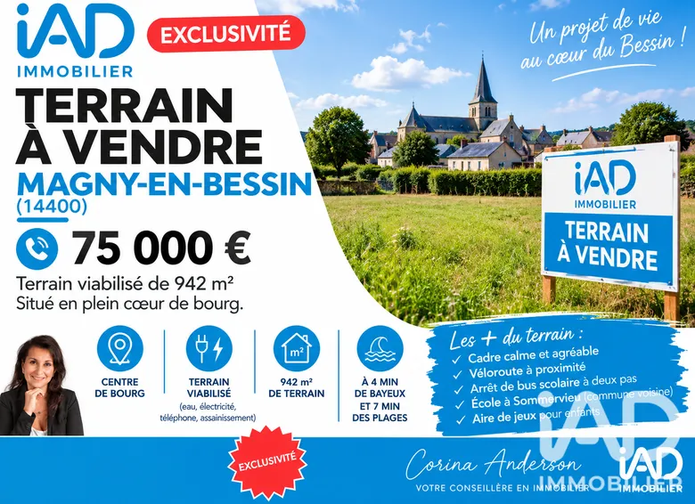 Terrain 942 m² · à Magny-en-Bessin · 942 m² · 75 000 €