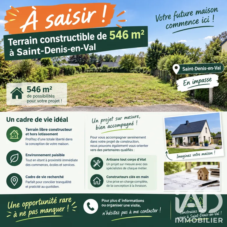 Terrain 546 m² · à Saint-Denis-en-Val · 99 000 €