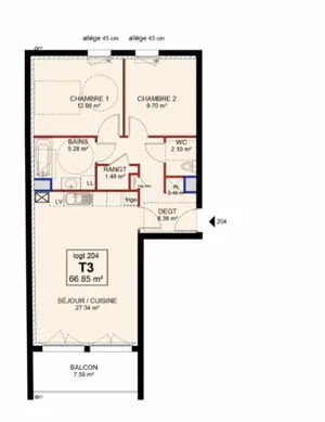 Appartement à Anzin-Saint-Aubin (62223)